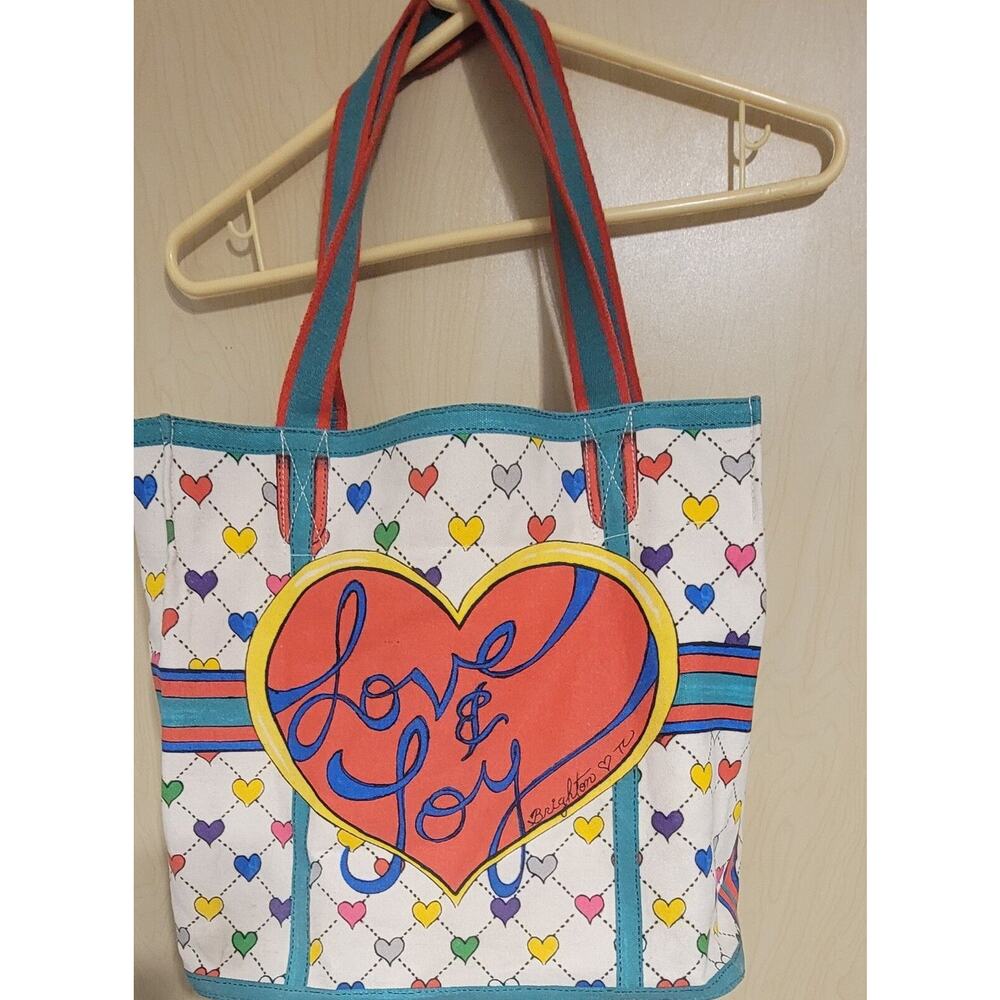 BRIGHTON COLORFUL CANVAS TOTE BAG Christmas Elf So Cute 15x16x8